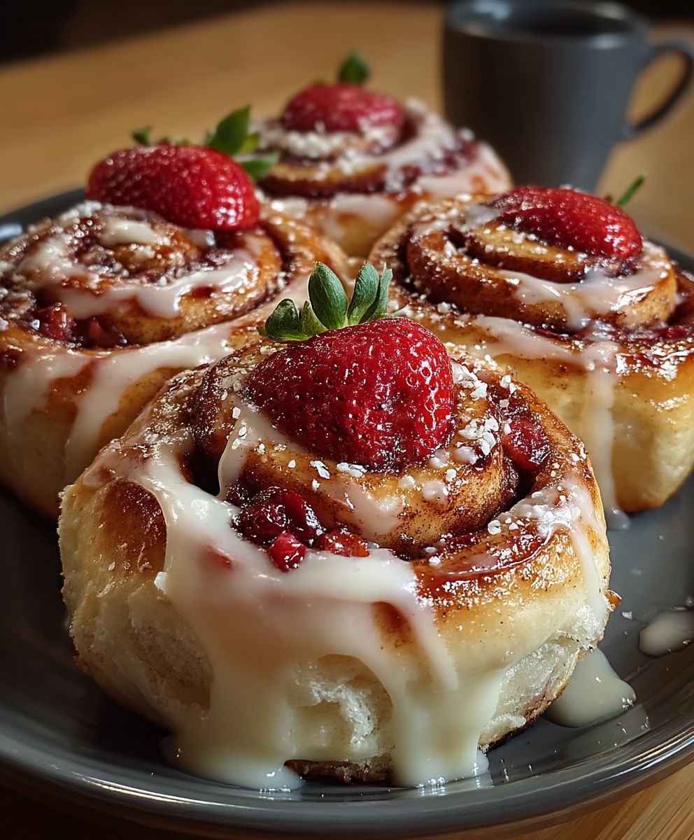 Strawberry Cheesecake Cinnabon Rolls