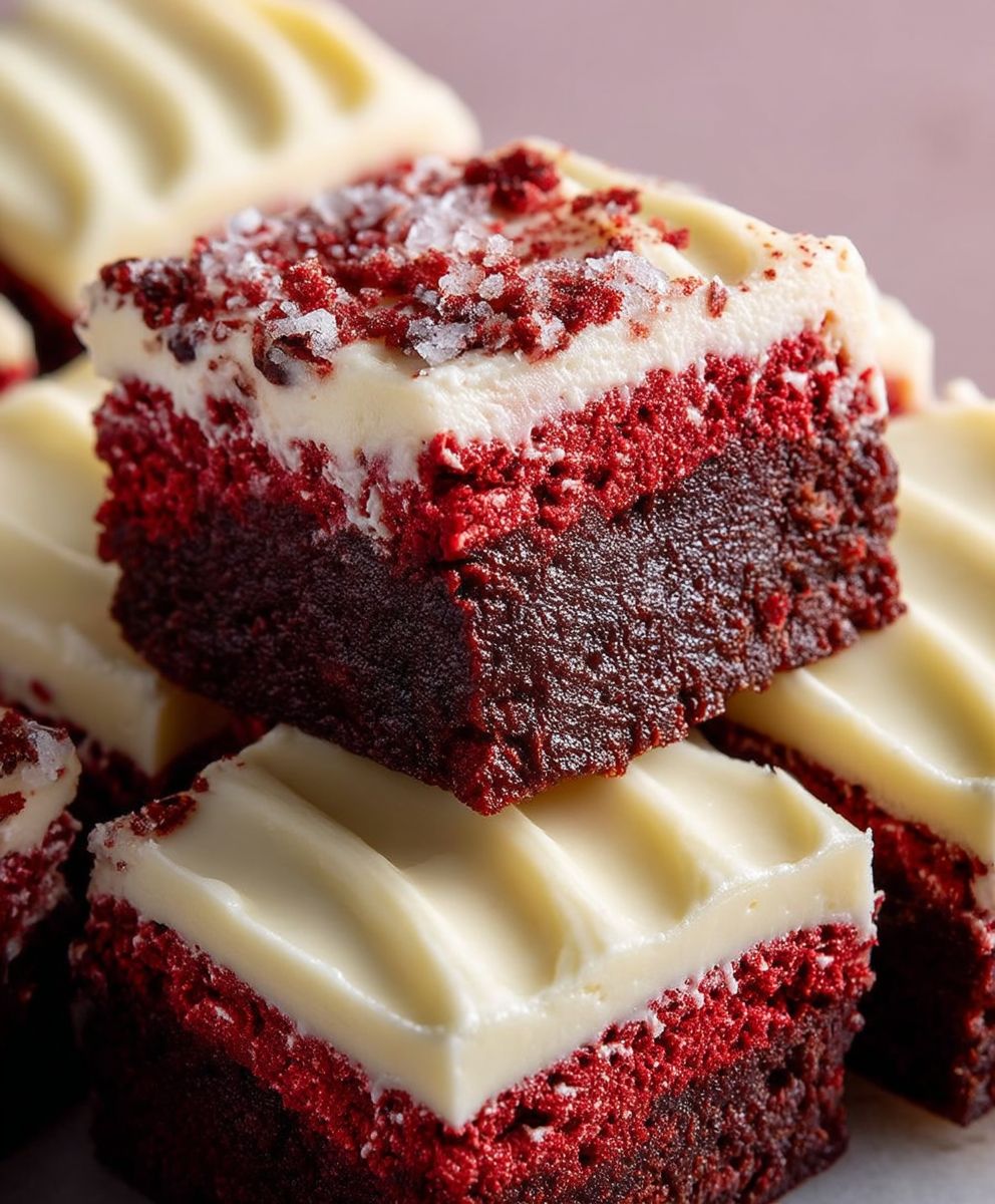 Red velvet brownies cream cheese