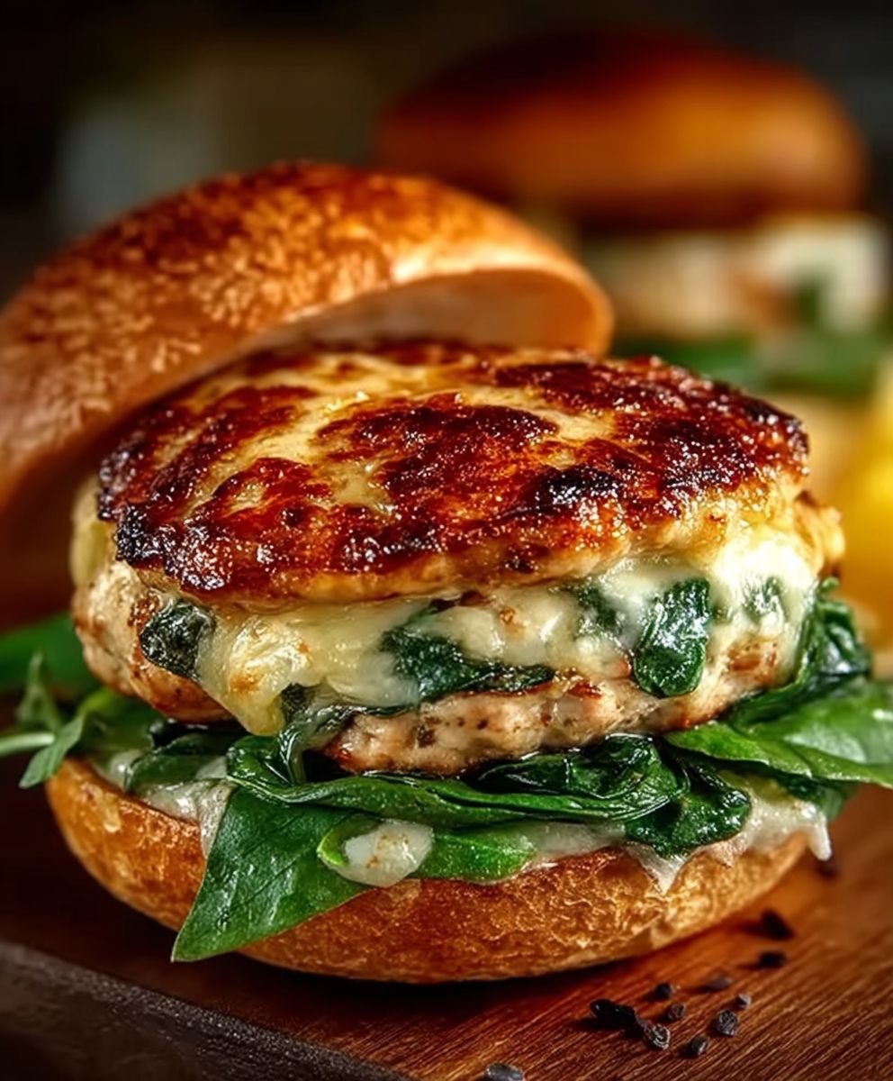 Spinach chicken burgers