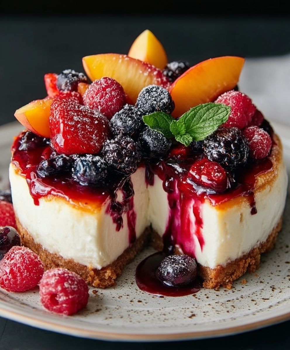 Berry Peach Cheesecake