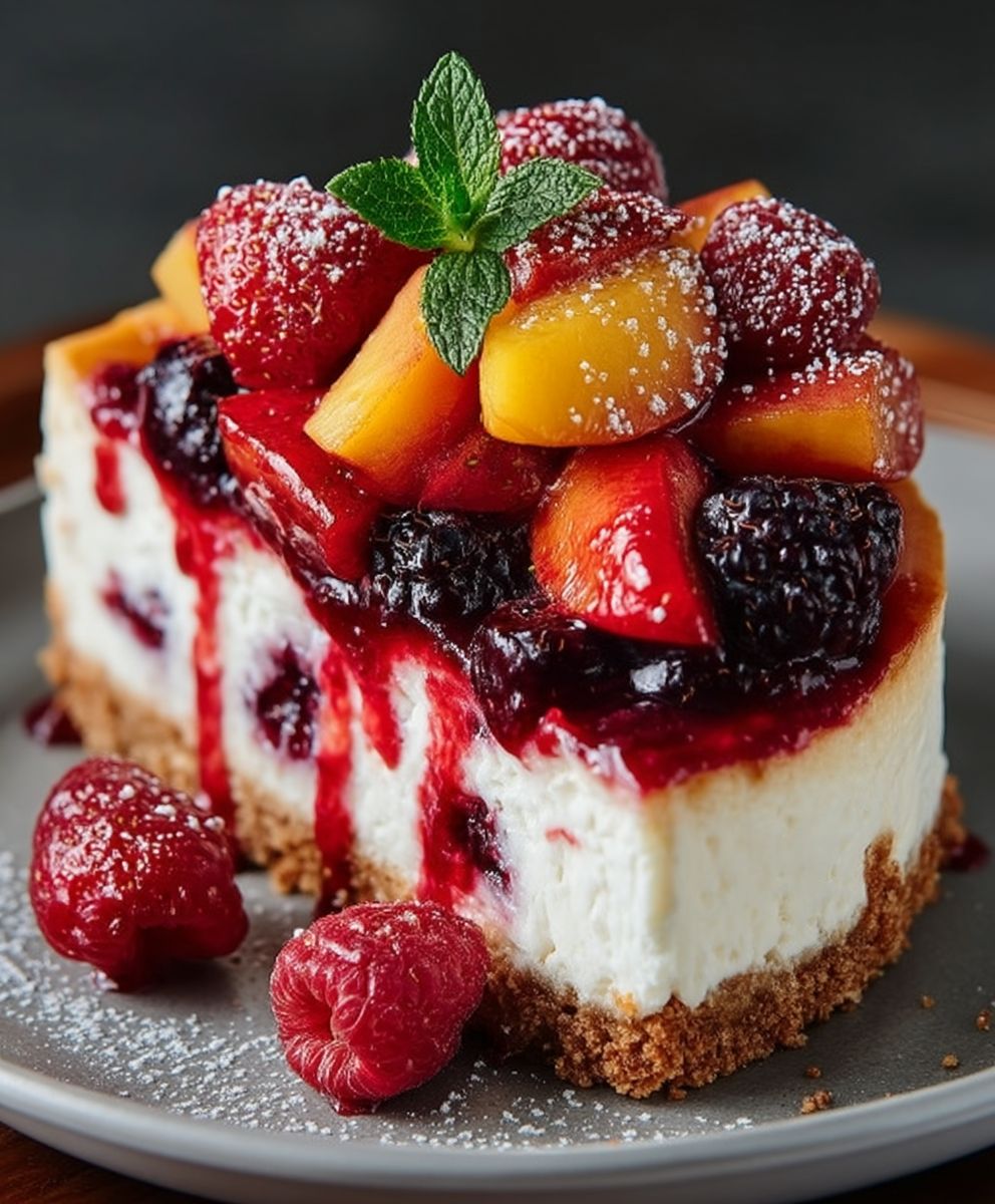 Berry Peach Cheesecake