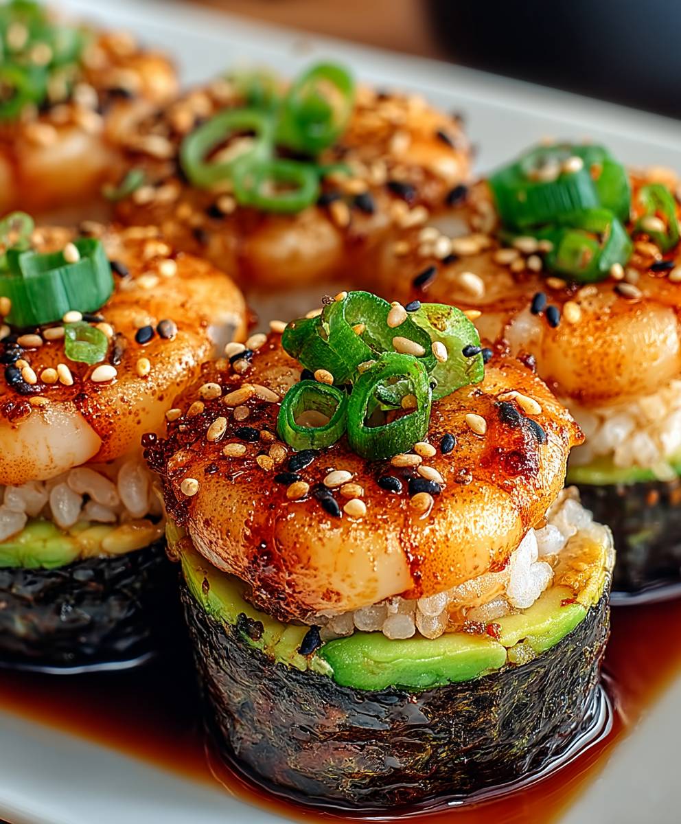 Spicy Shrimp Sushi Stacks