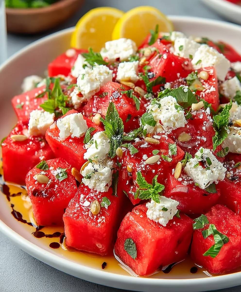 Watermelon feta salad