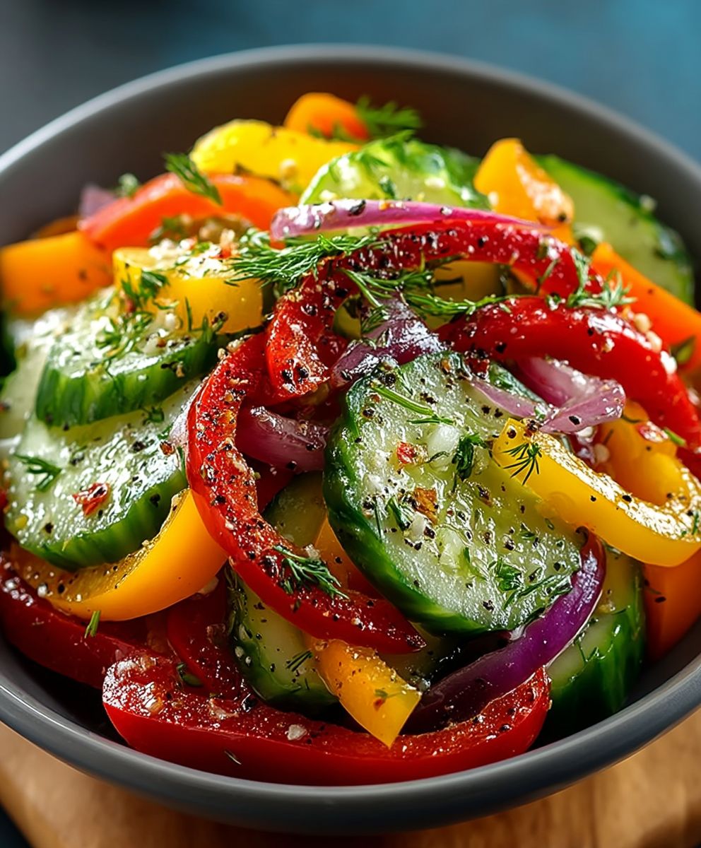 Cucumber sweet pepper salad