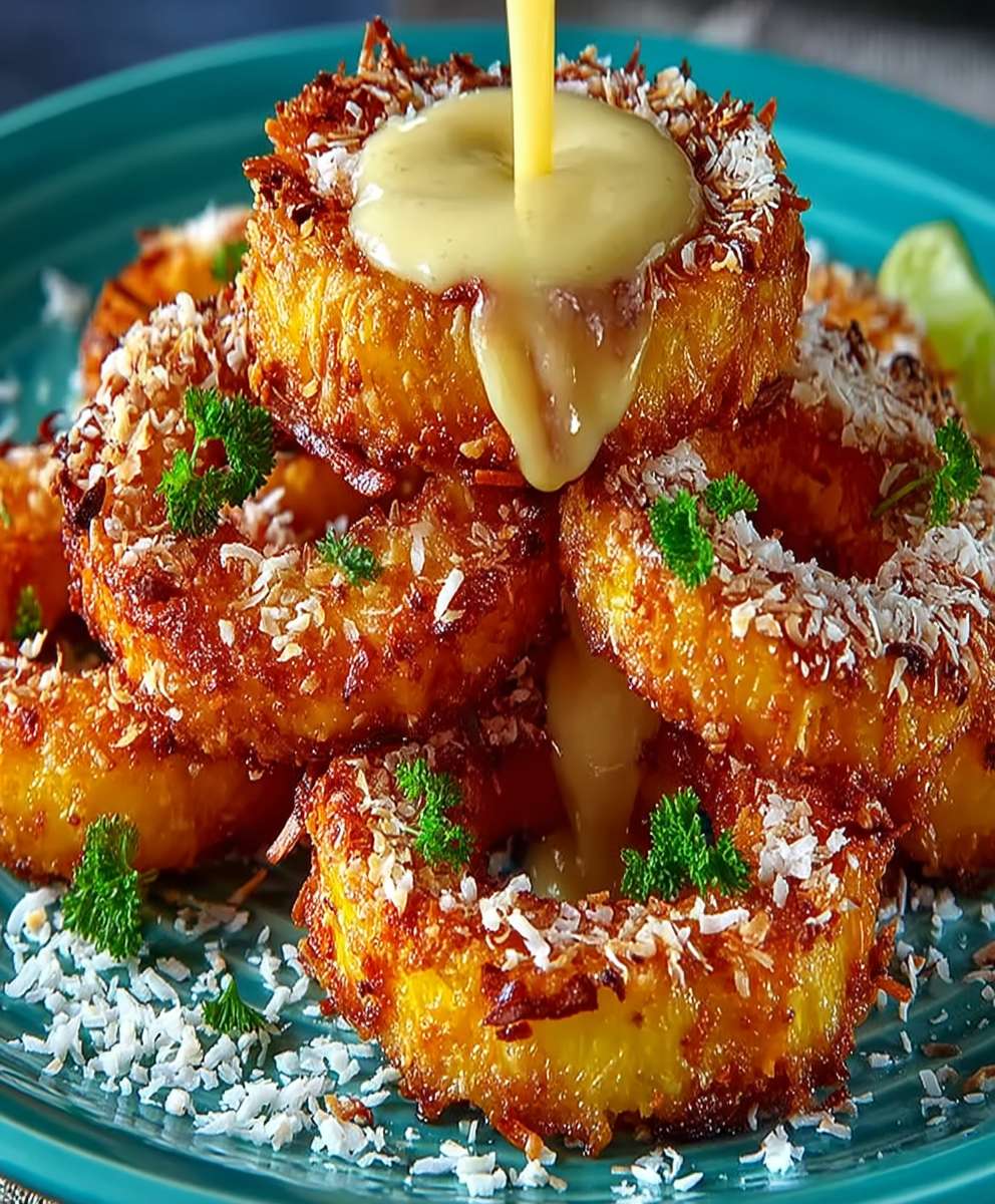 Rum Soaked Fried Pineapple