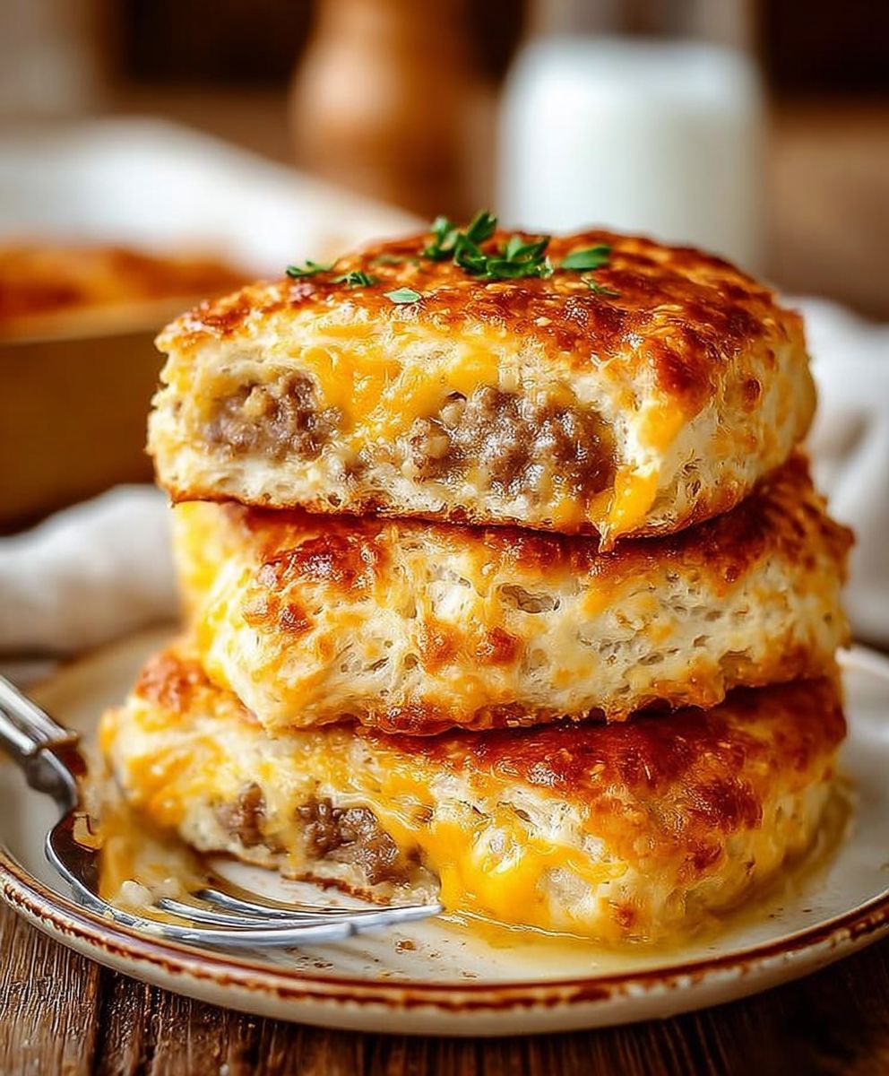 Sausage cheese butter swim biscuits