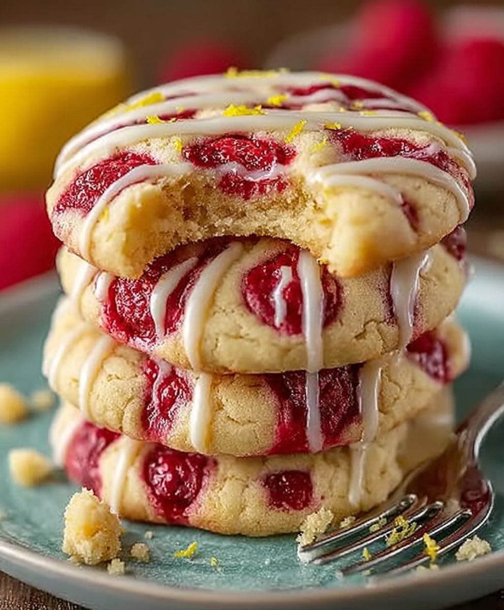 Lemon Raspberry White Chocolate Cookies