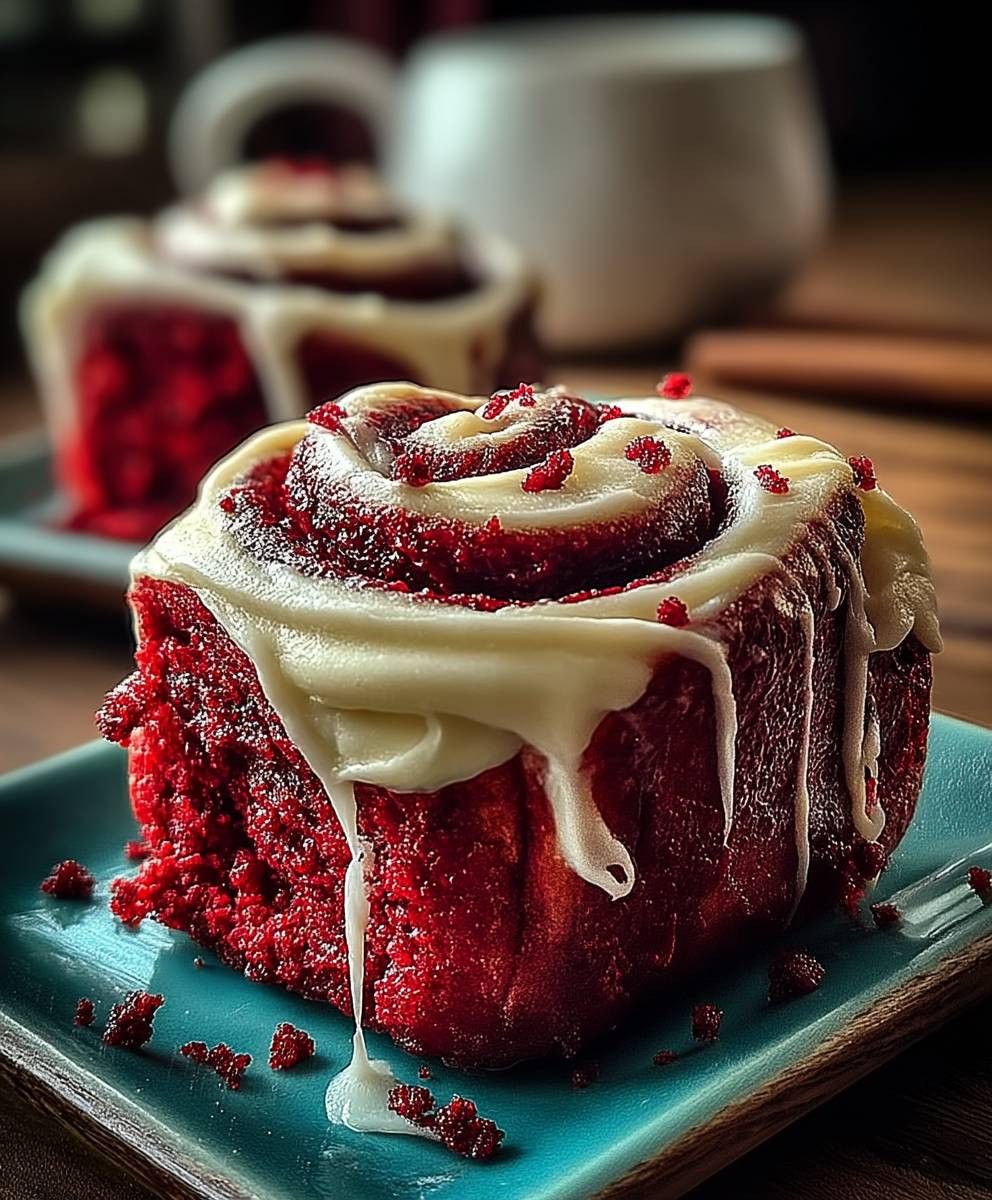Red velvet cinnamon rolls