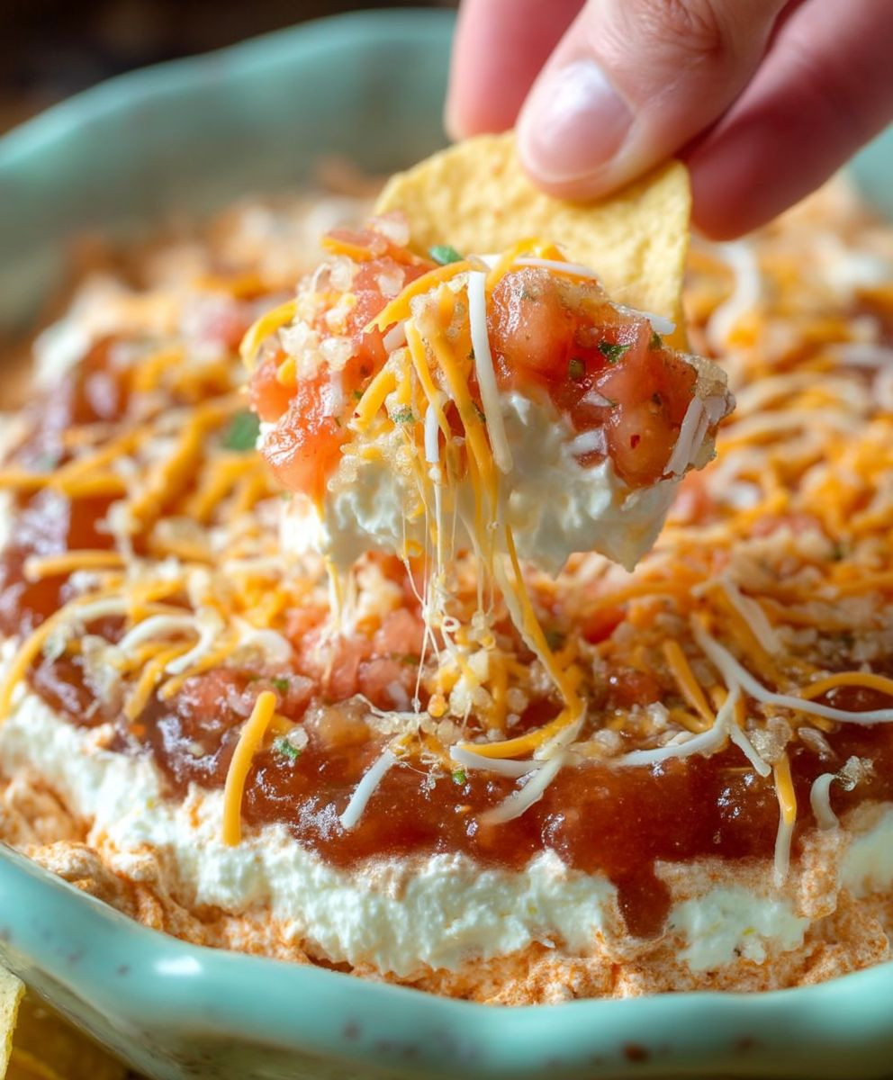 Layered cream cheese salsa dip