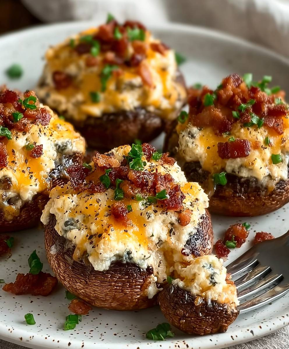 Jalapeno Popper Stuffed Mushrooms