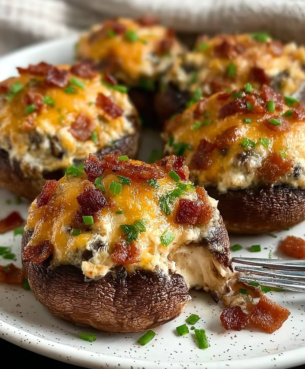 Jalapeno Popper Stuffed Mushrooms
