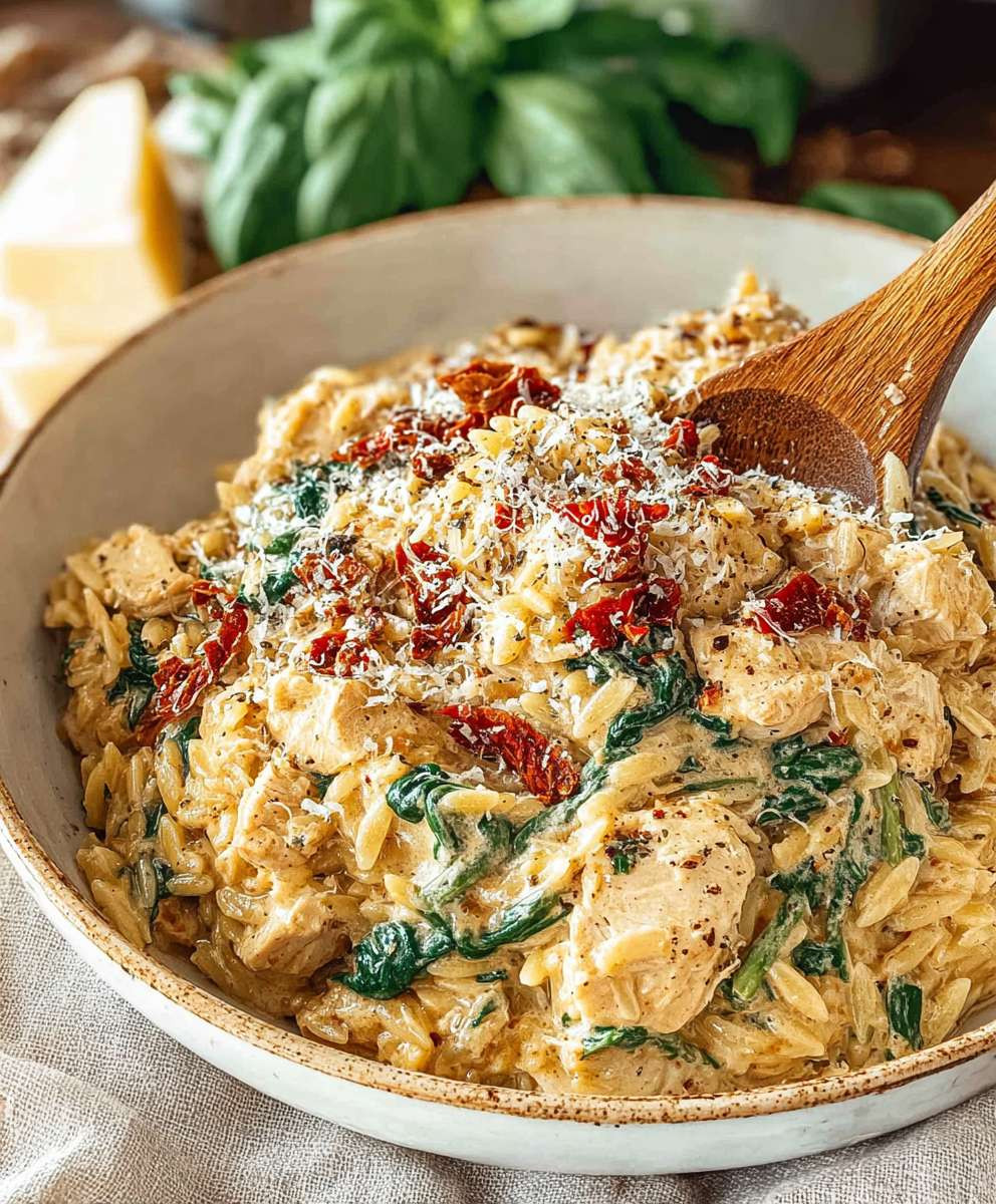 Creamy Tuscan Chicken Orzo