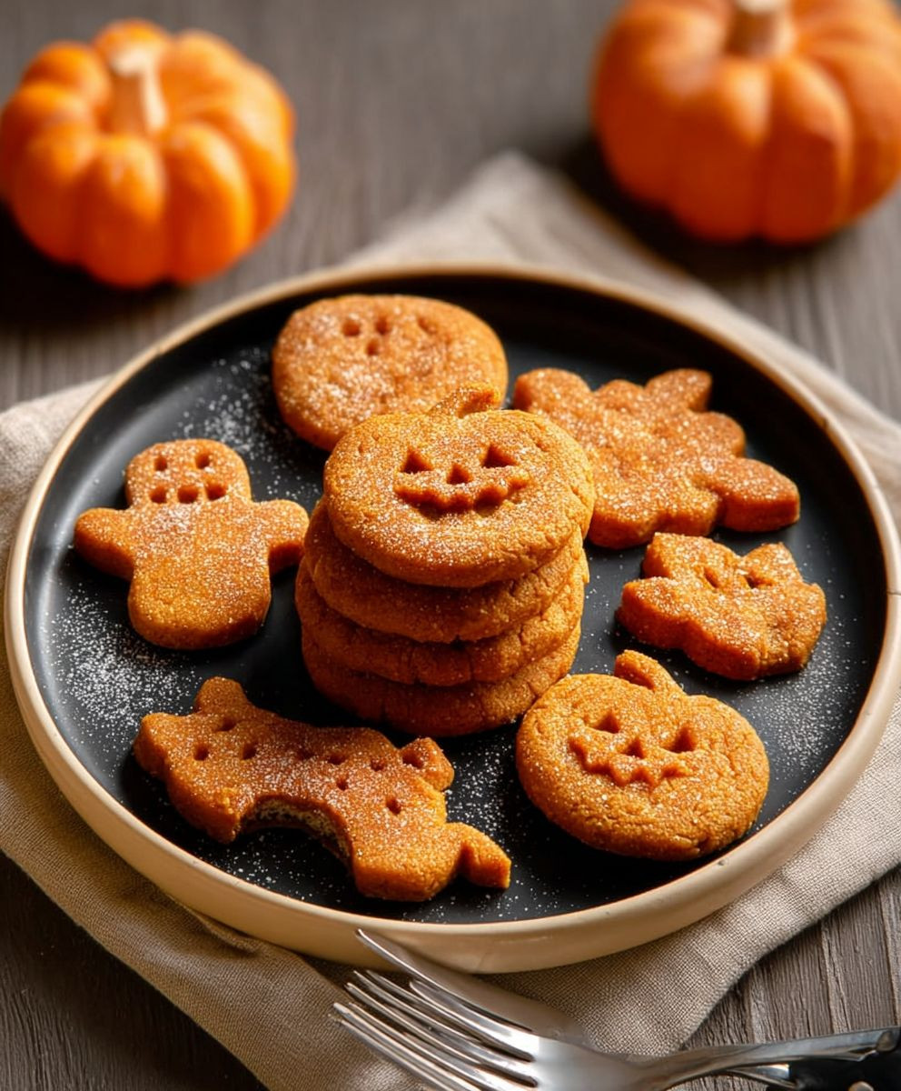 Vegan Halloween Pumpkin Spice Cookies