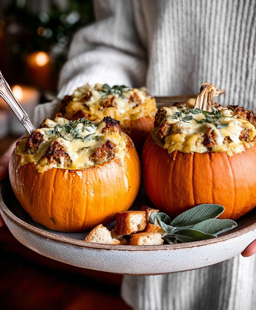 Turkey sage stuffed pumpkins