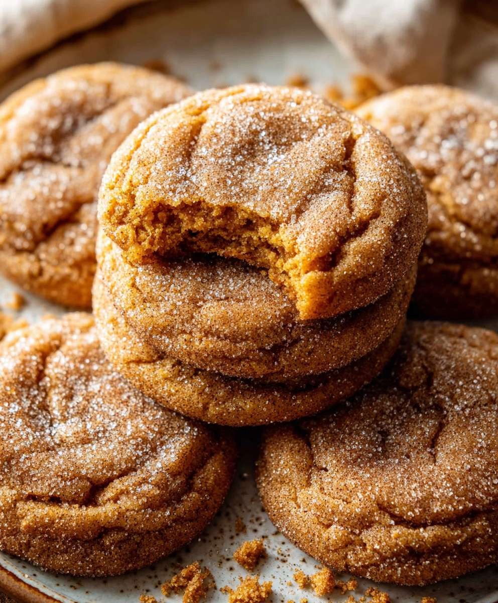 Chewy Pumpkin Snickerdoodle Cookies