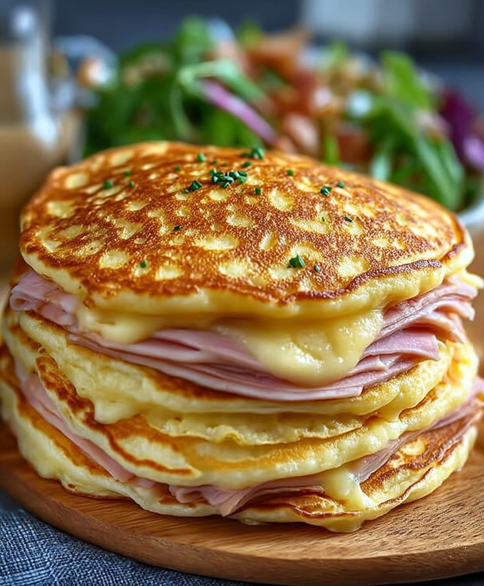 Savory Ham and Cheese Pancakes