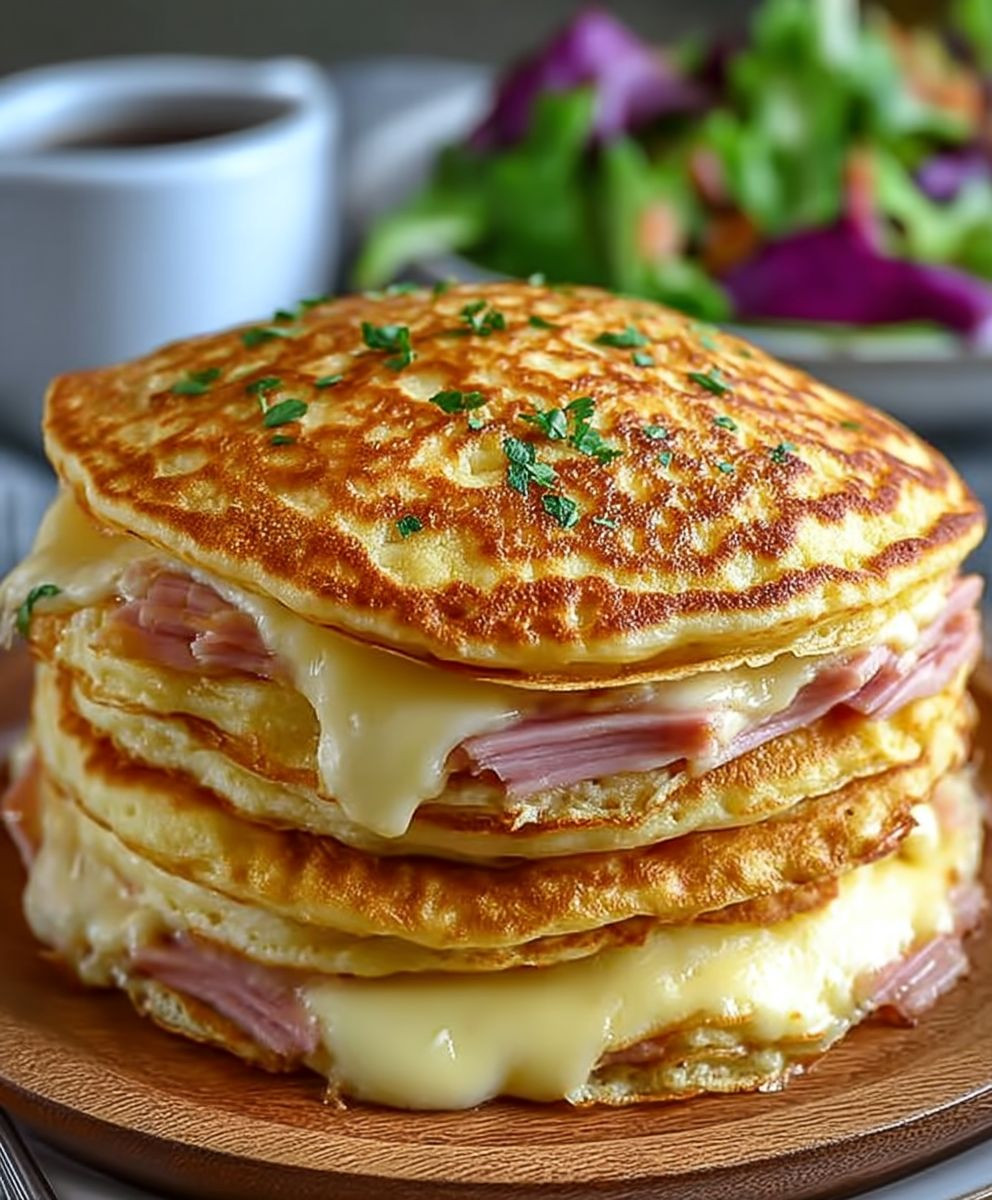 Savory Ham and Cheese Pancakes