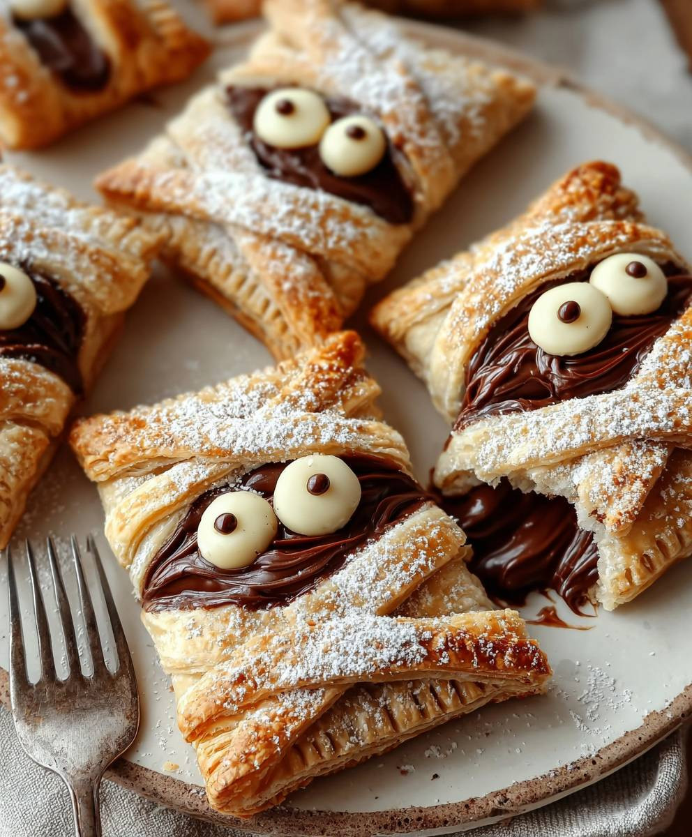 Vegan Nutella Halloween Mummy Hand Pies