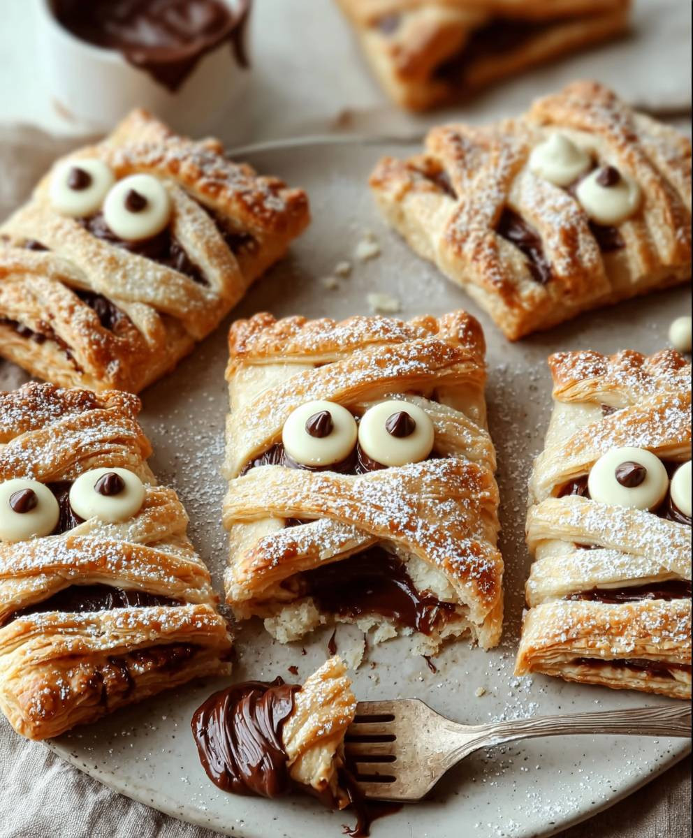 Vegan Nutella Halloween Mummy Hand Pies