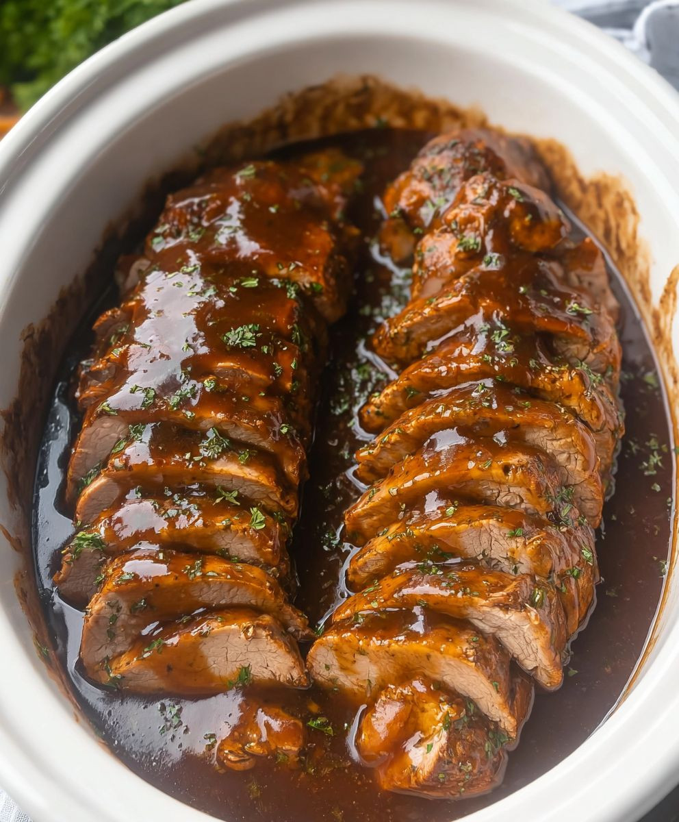 Glazed Slow Cooker Pork Tenderloin