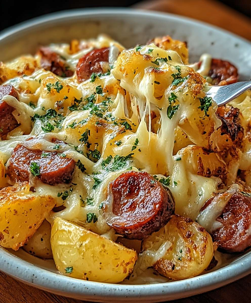 Cheesy Ranch Potatoes Smoked Sausage