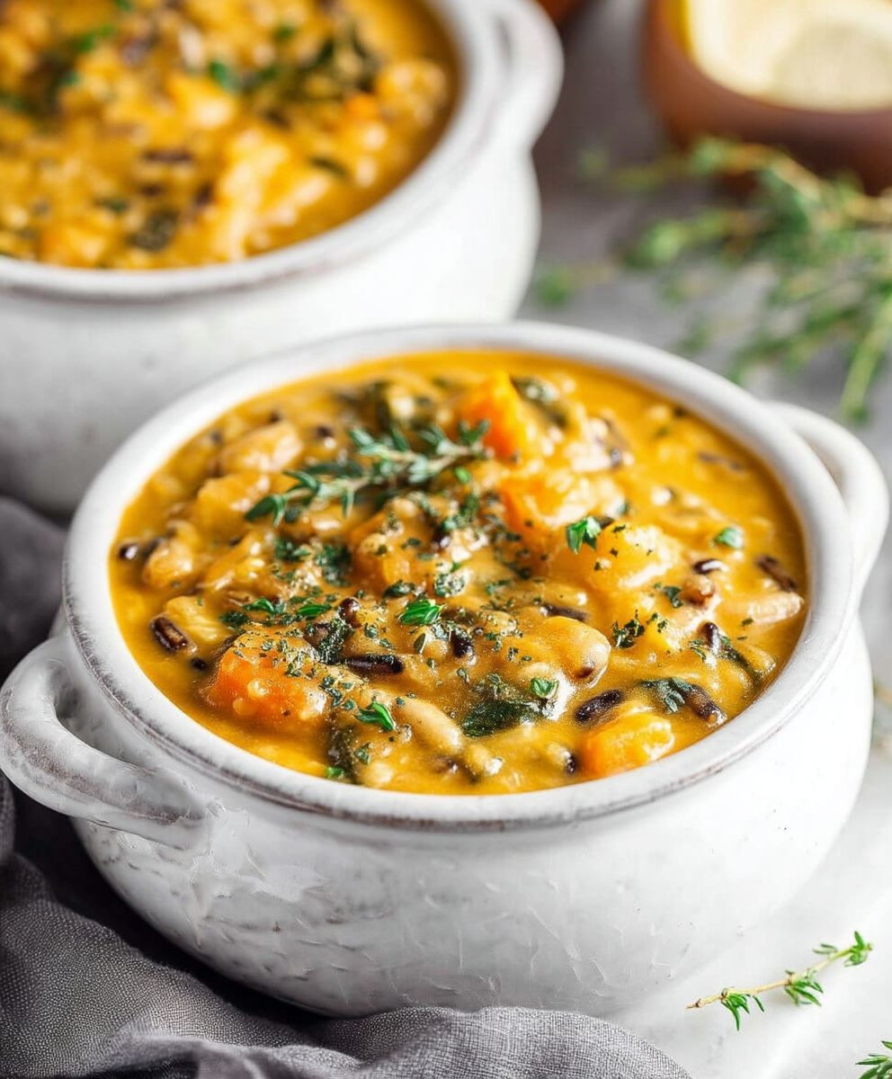 Vegan Pumpkin Wild Rice Soup