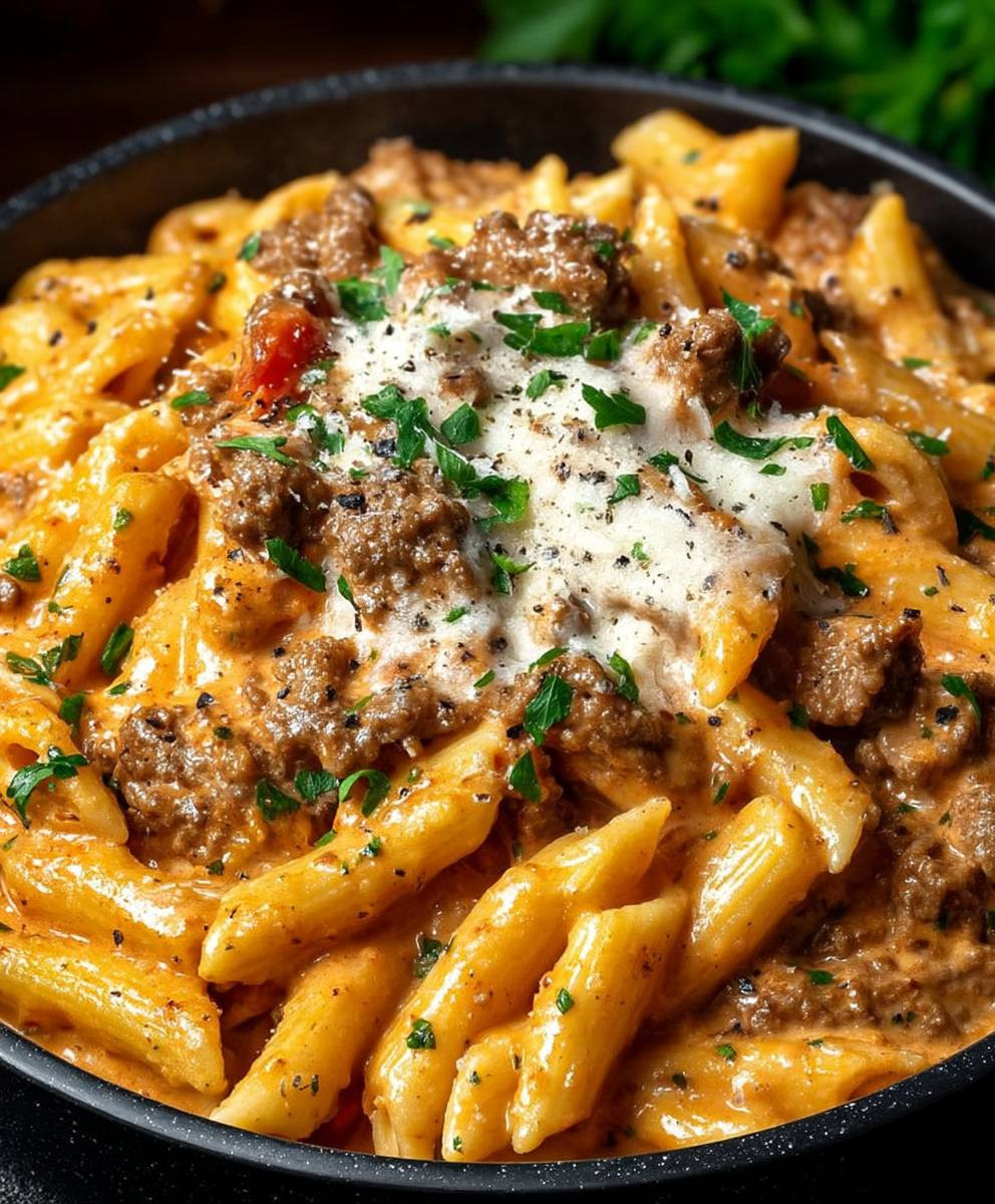 High protein beef pasta