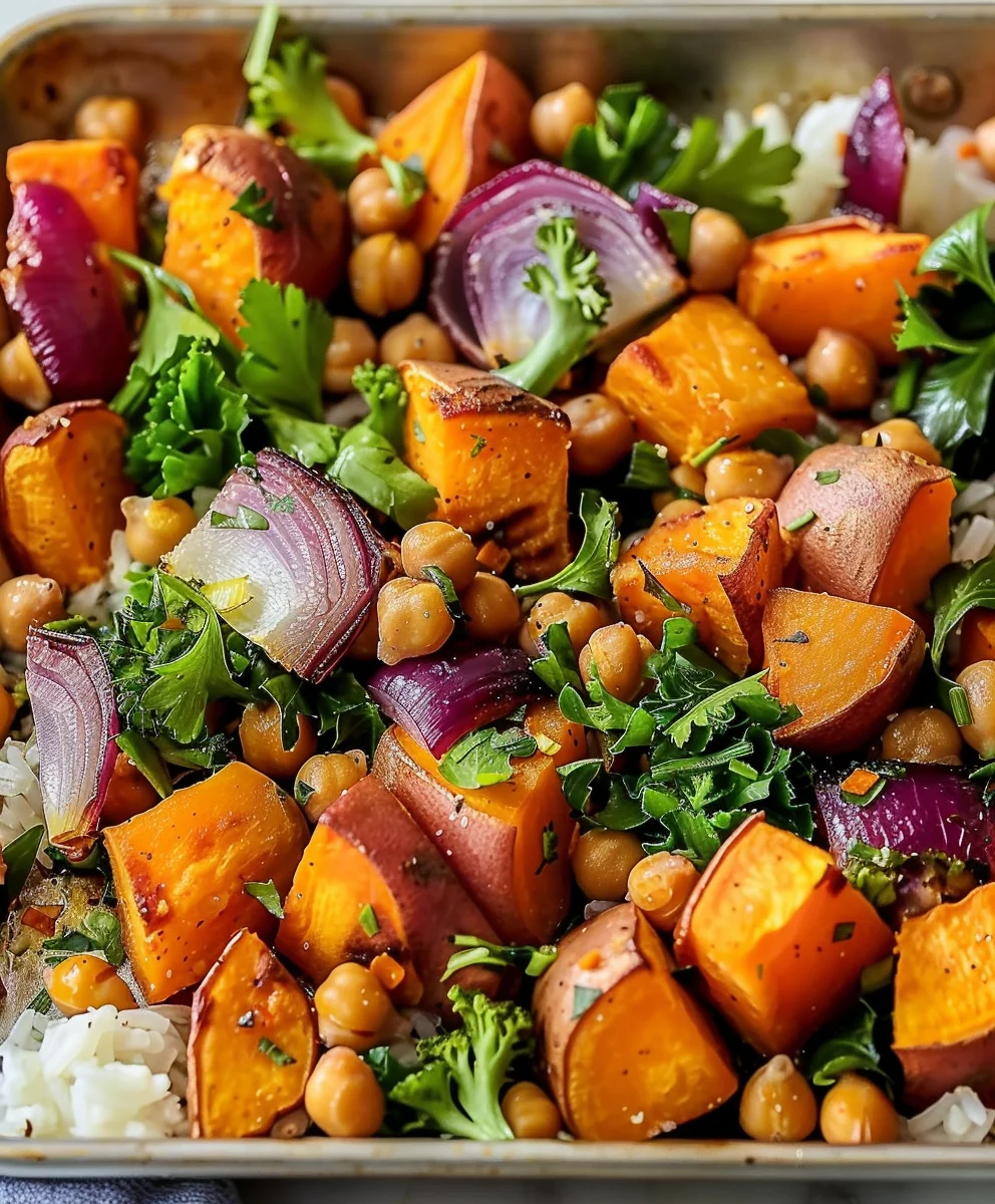 Smoky Sweet Potato & Chickpea Sheet Pan