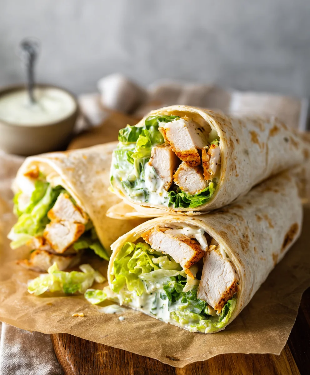 Easy Chicken Caesar Wrap: Creamy Dressing & Grilled Chicken