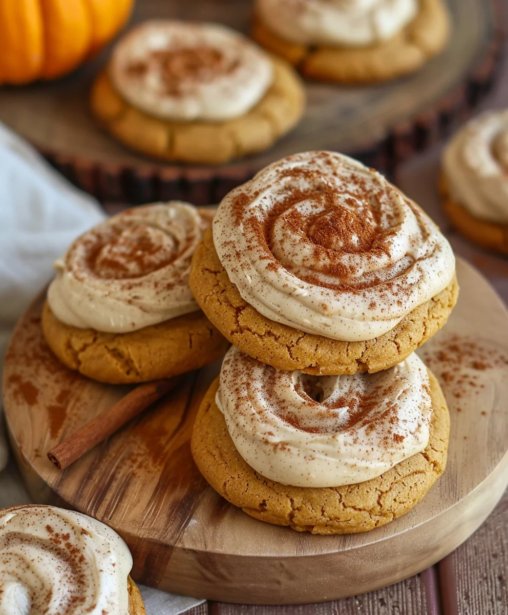 Soft Pumpkin Cookies With Cinnamon Frosting