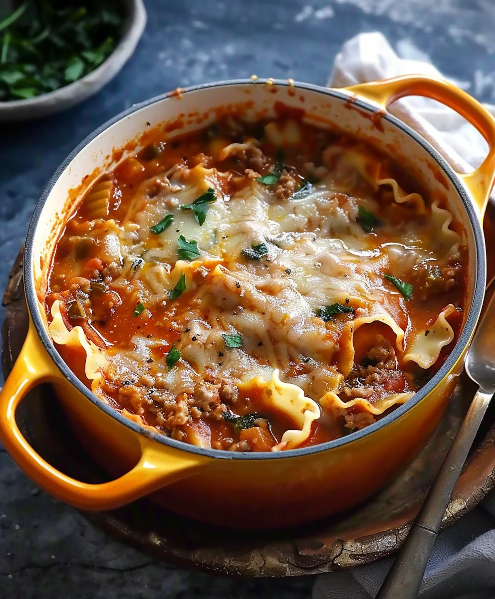 Mouthwatering One Pot Lasagna Soup