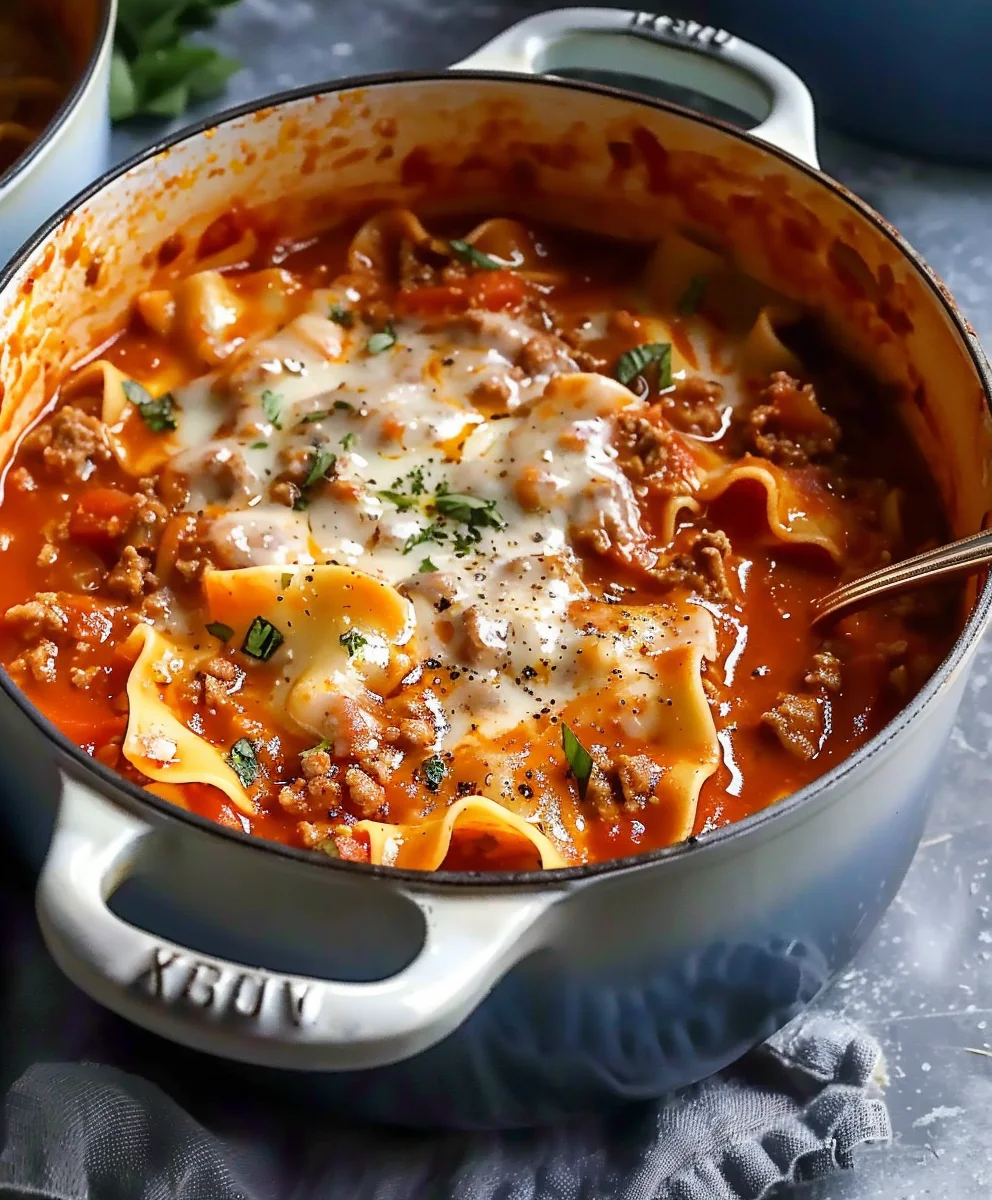 Mouthwatering One Pot Lasagna Soup: Easy Weeknight Meal