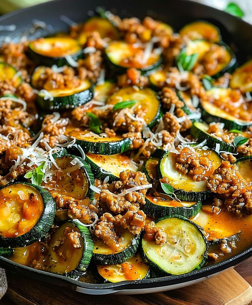 Ground Turkey Zucchini Skillet