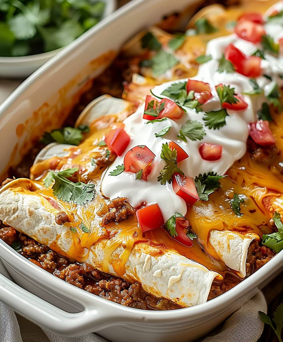 Cheesy Ground Beef Enchiladas