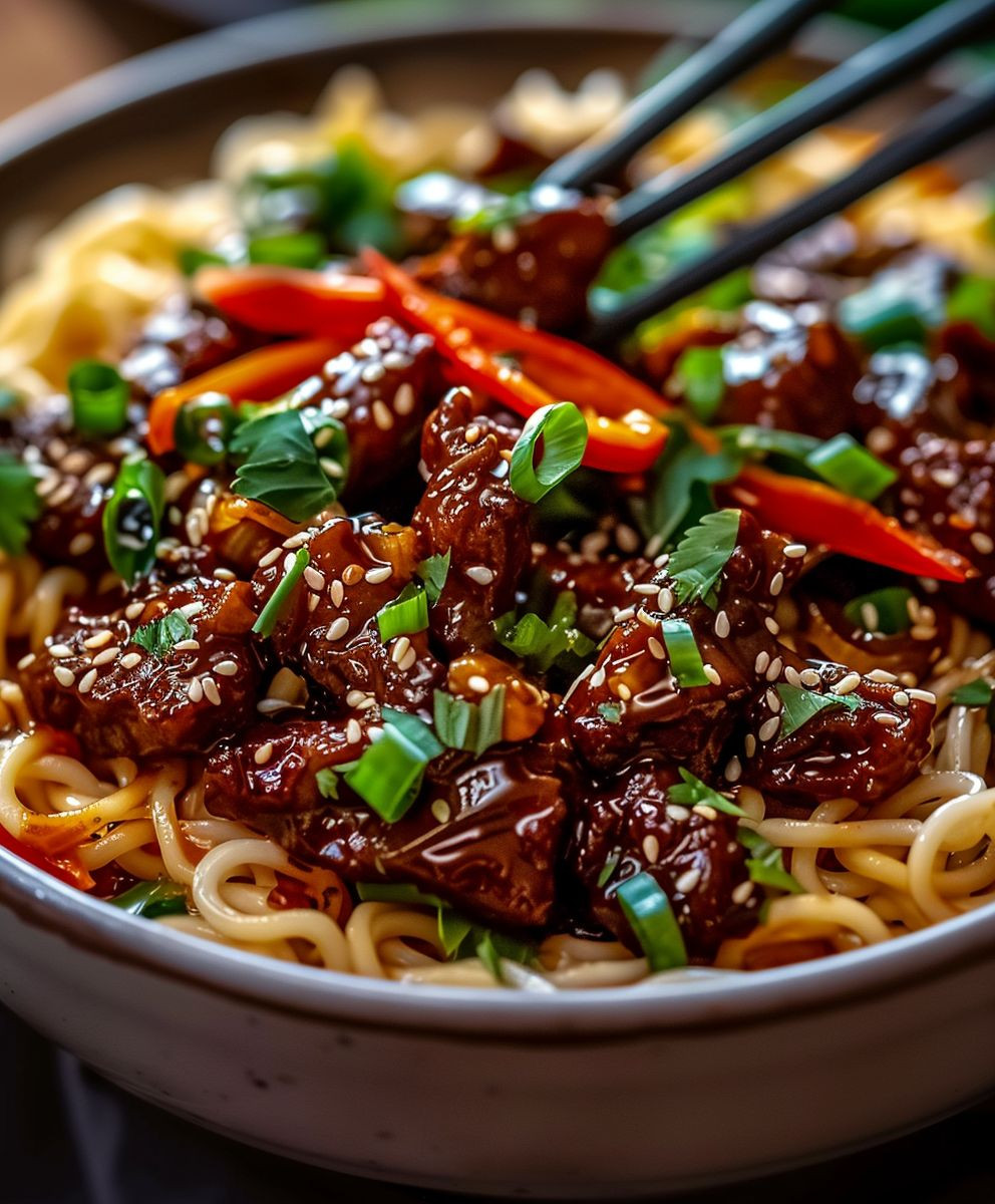 Sticky Beef Noodles