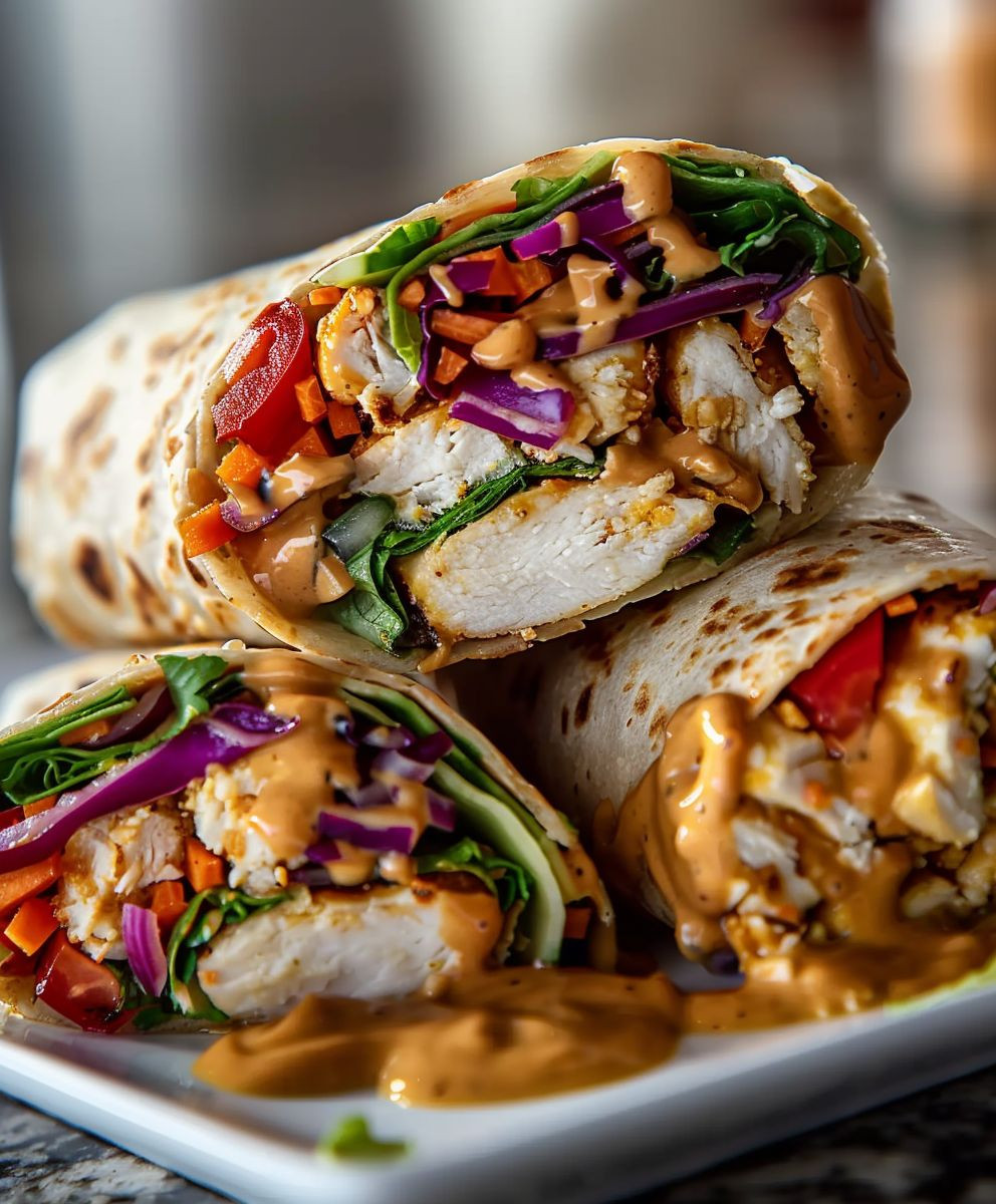 Peanut Chicken Wraps