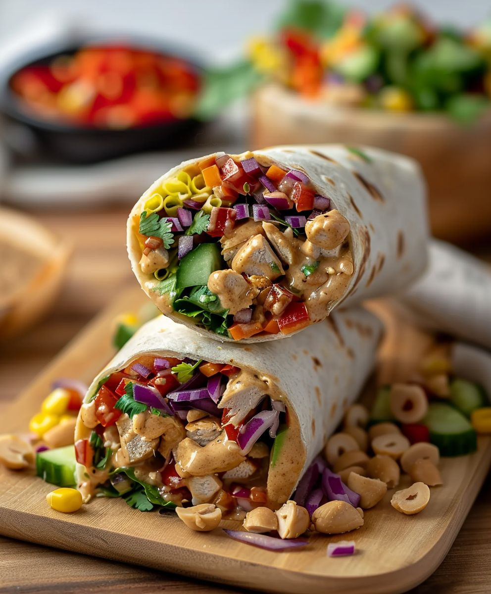 Peanut Chicken Wraps