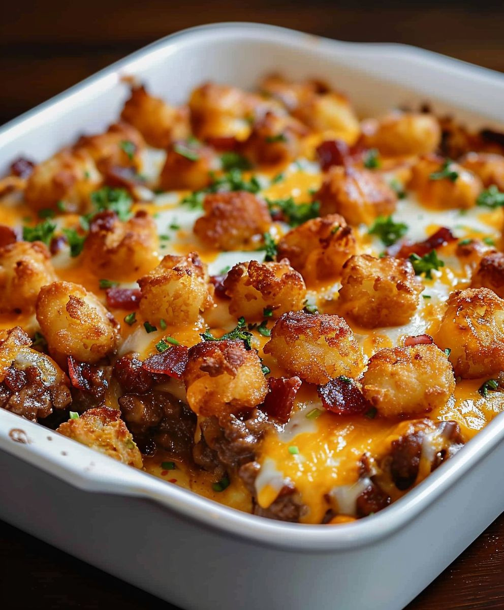 Cheeseburger Tater Tot Casserole