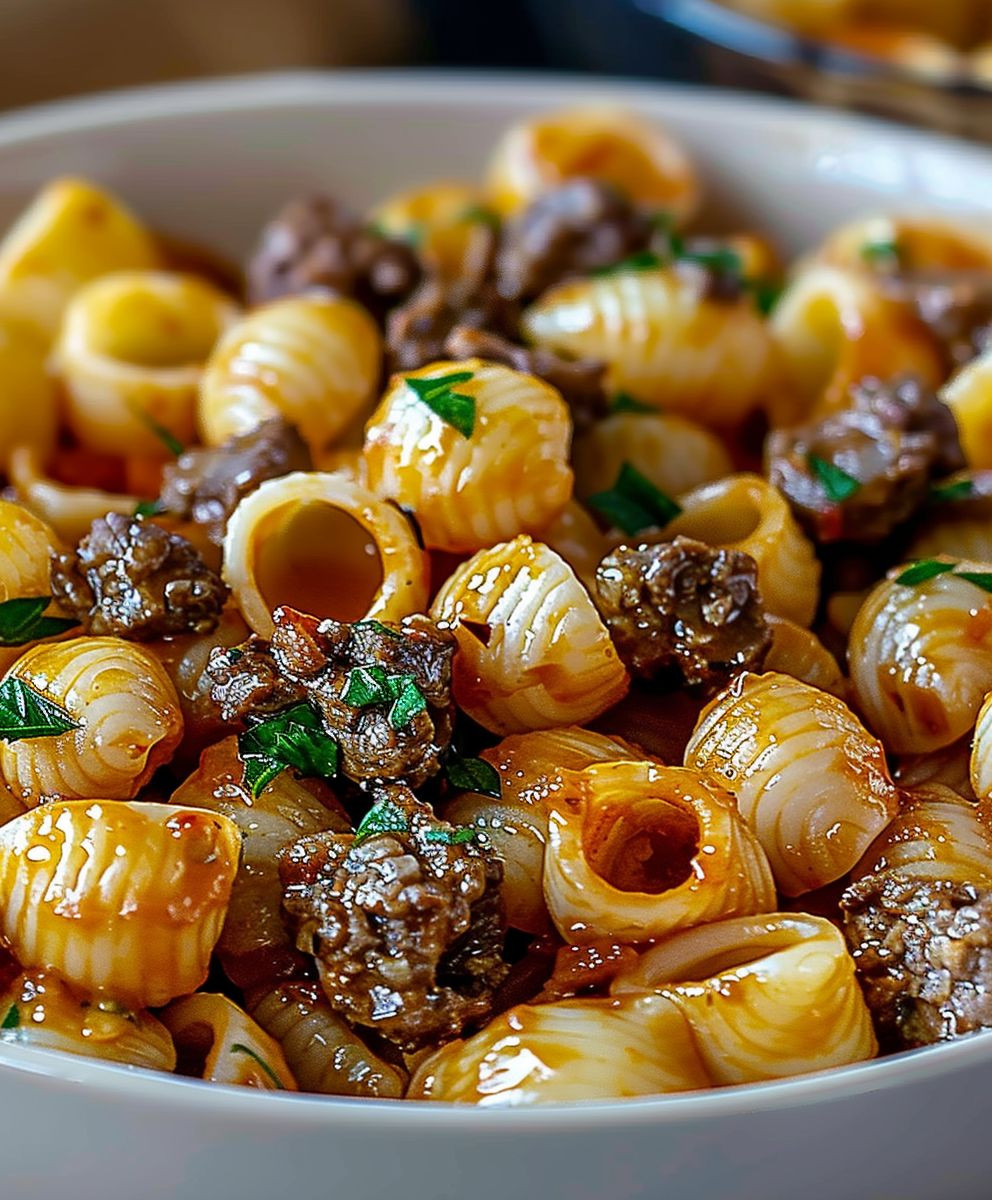 Creamy Beef Shells Pasta