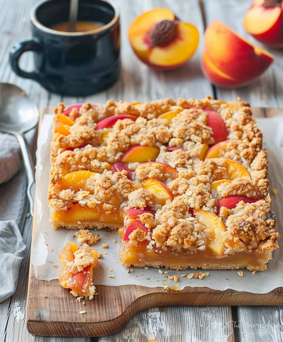 Peaches and Cream Crumble Bars