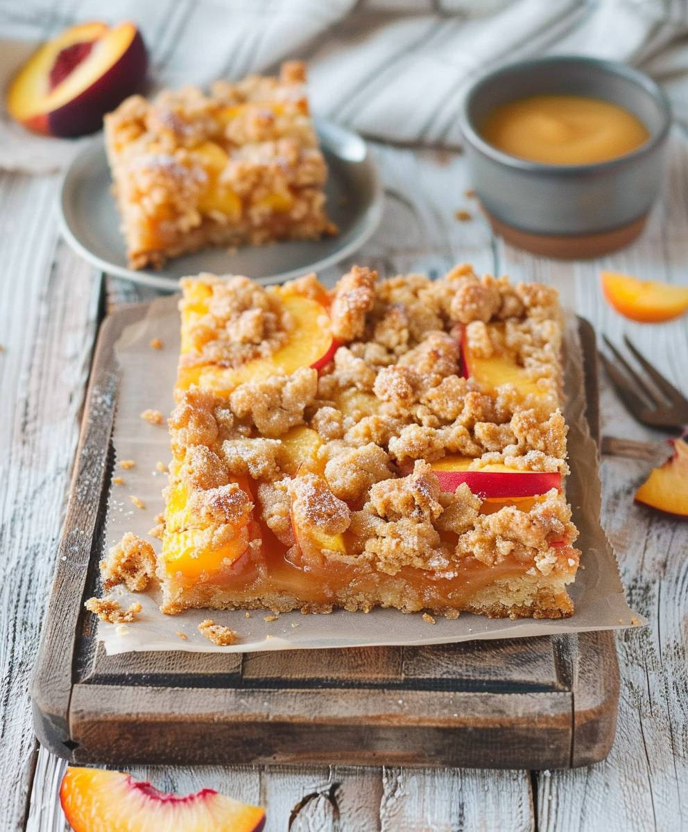 Peaches and Cream Crumble Bars