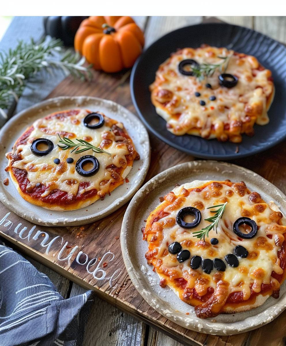 Halloween Mini Pizzas