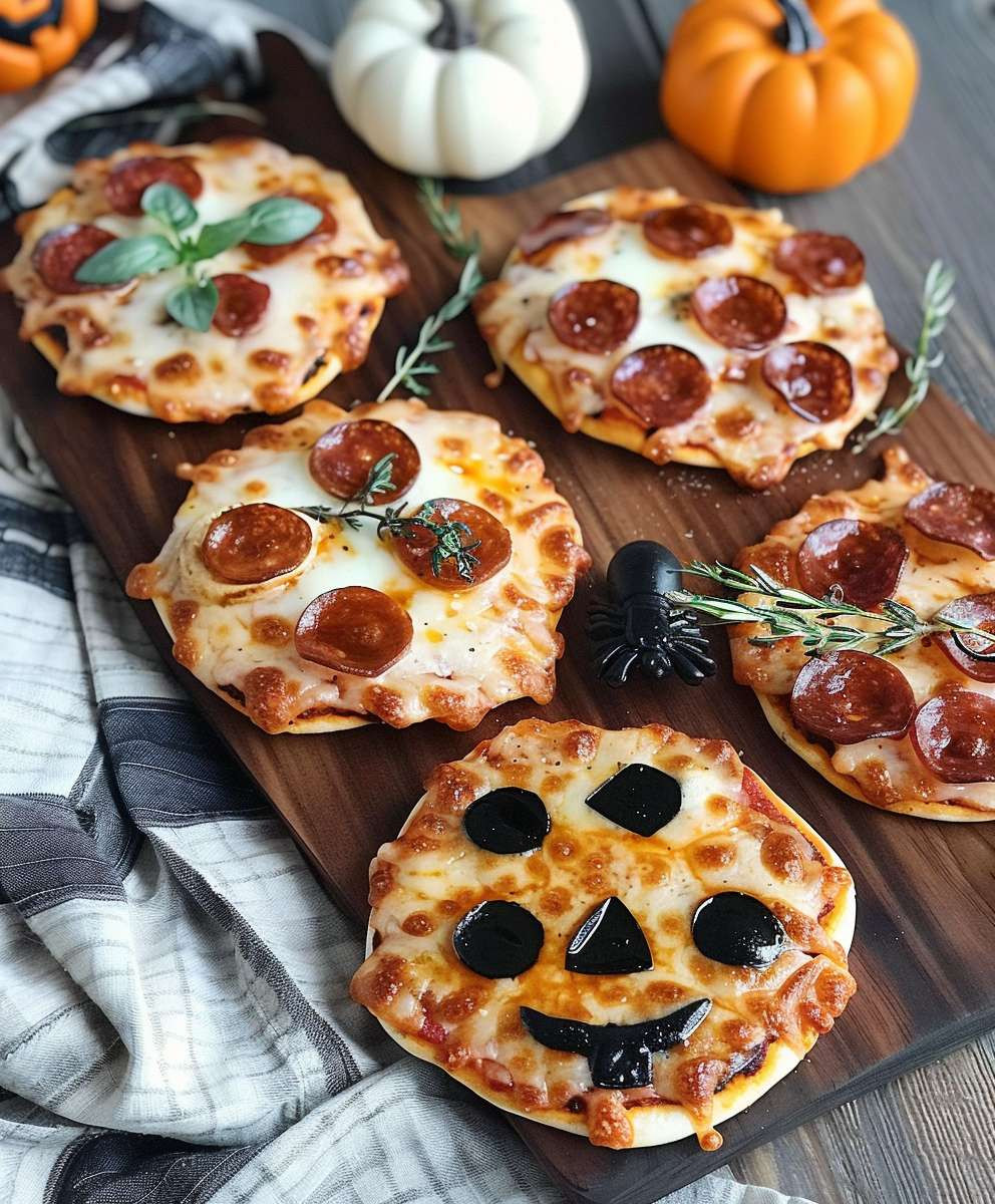 Halloween Mini Pizzas