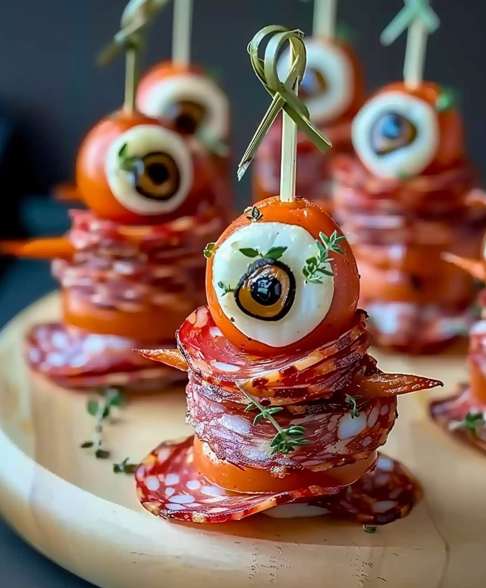 Halloween Salami Skewers
