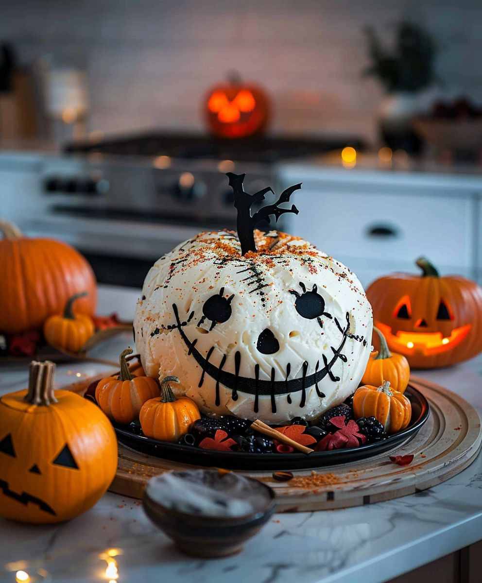 Skellington Cheese Ball Appetizer
