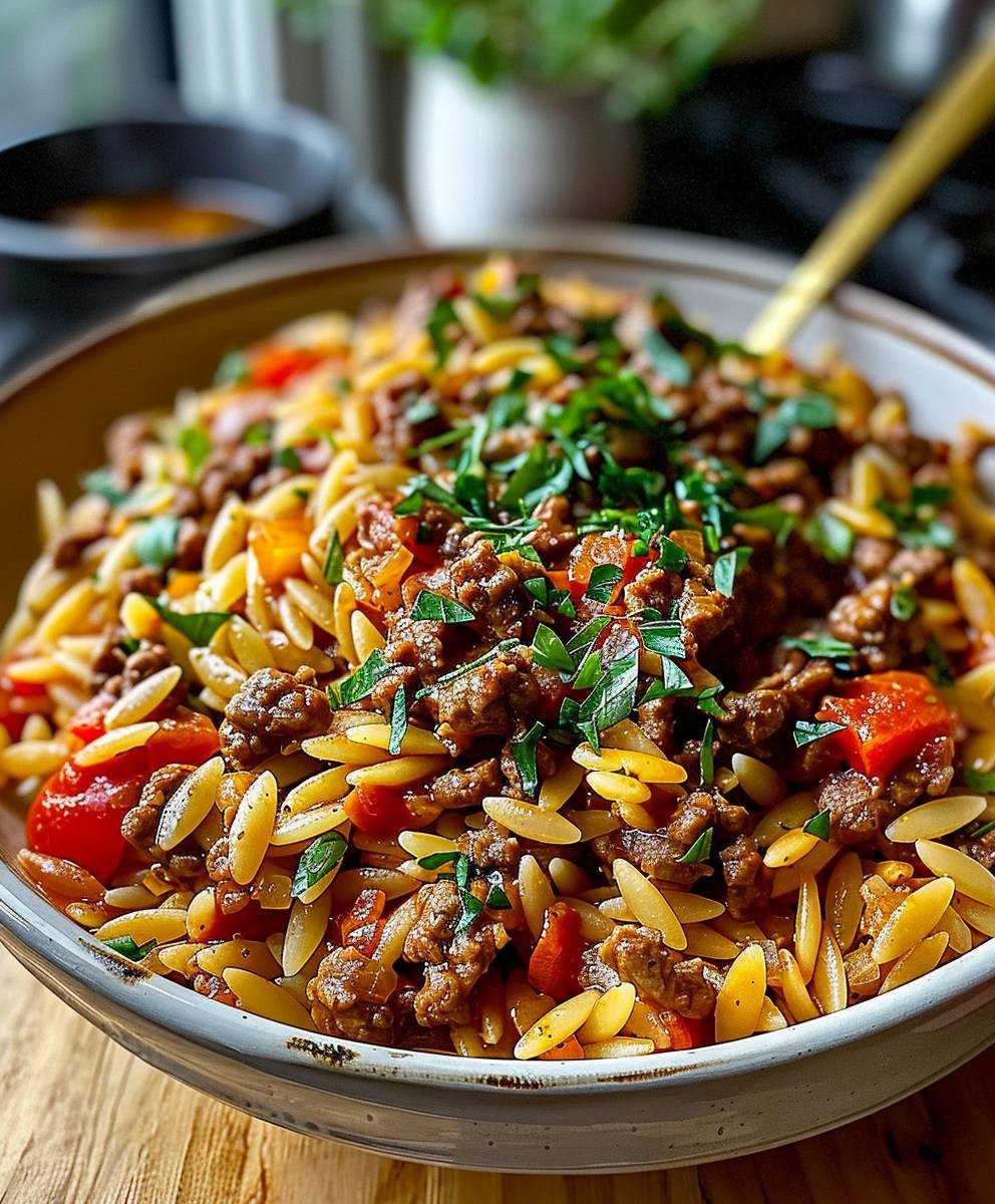 Ground Beef Orzo