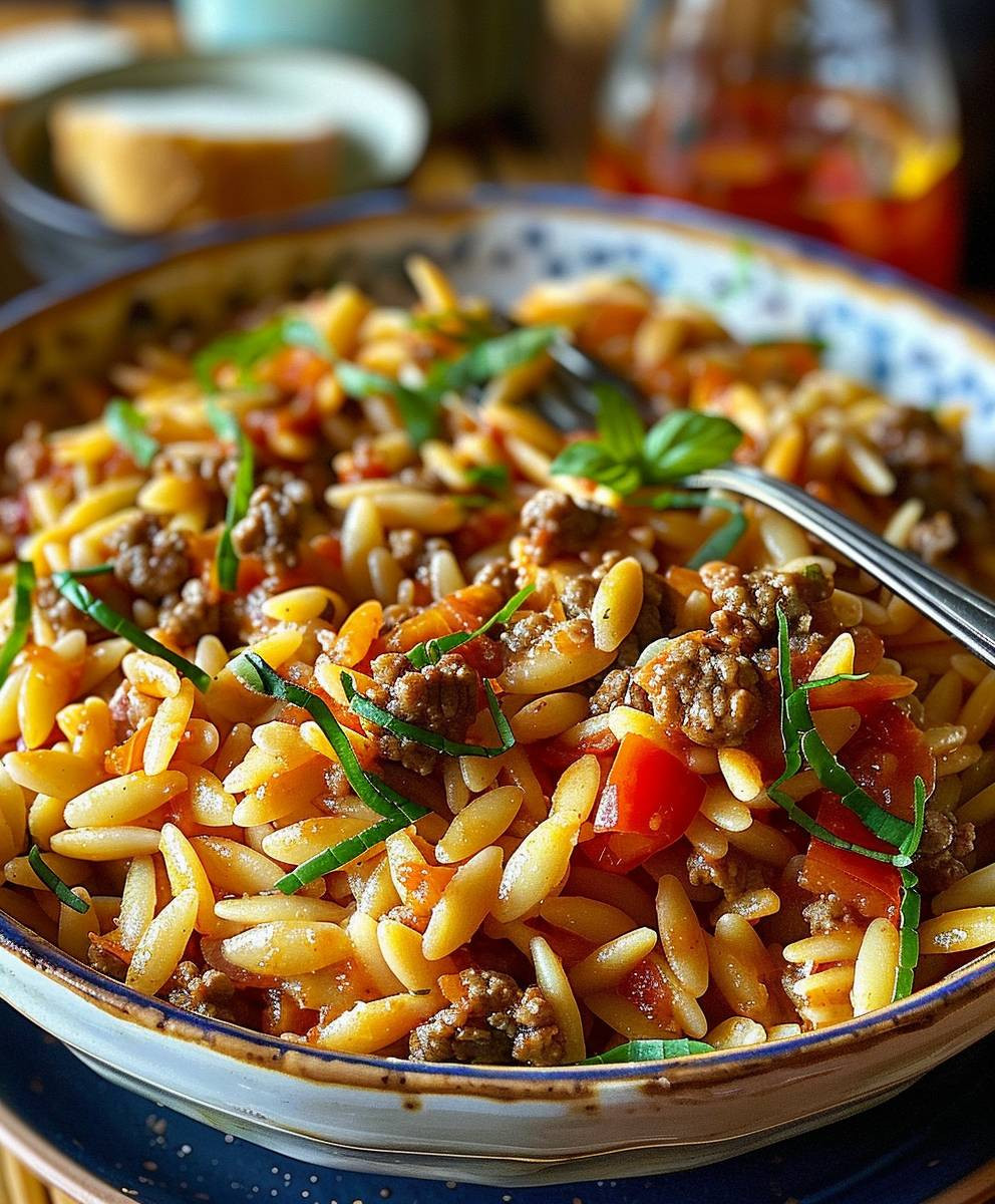 Ground Beef Orzo