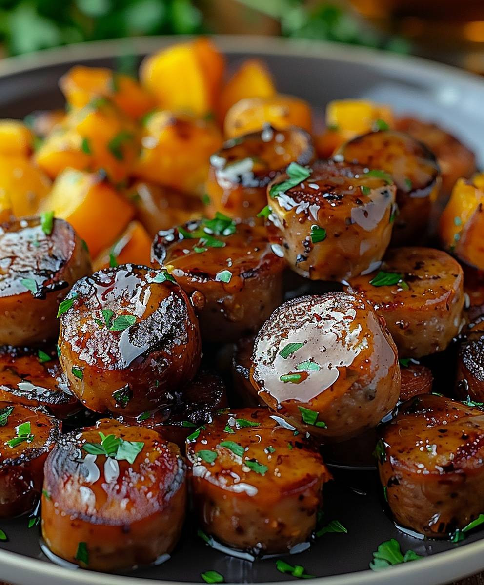 Honey Garlic Sausage Sweet Potatoes