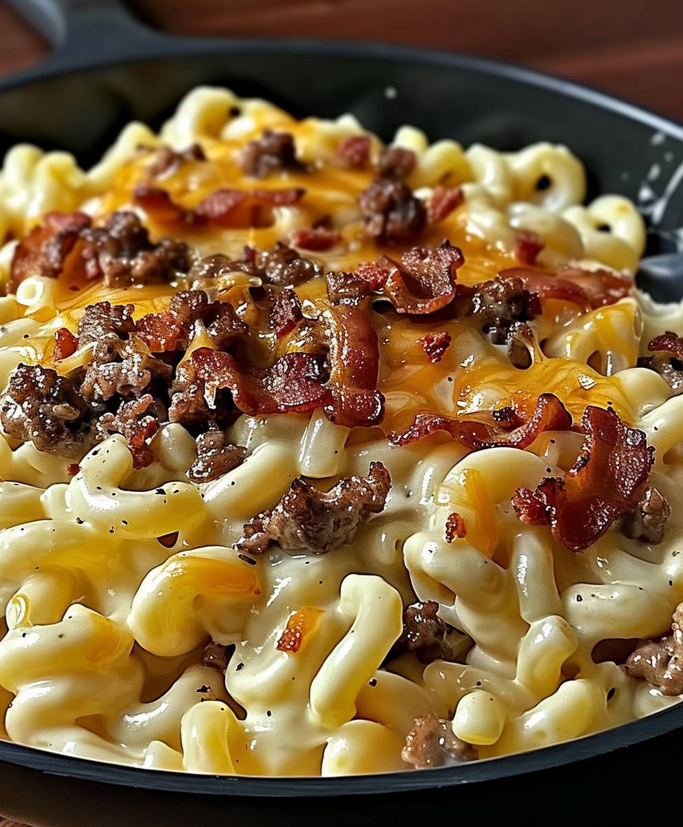 Bacon Cheeseburger Alfredo Pasta