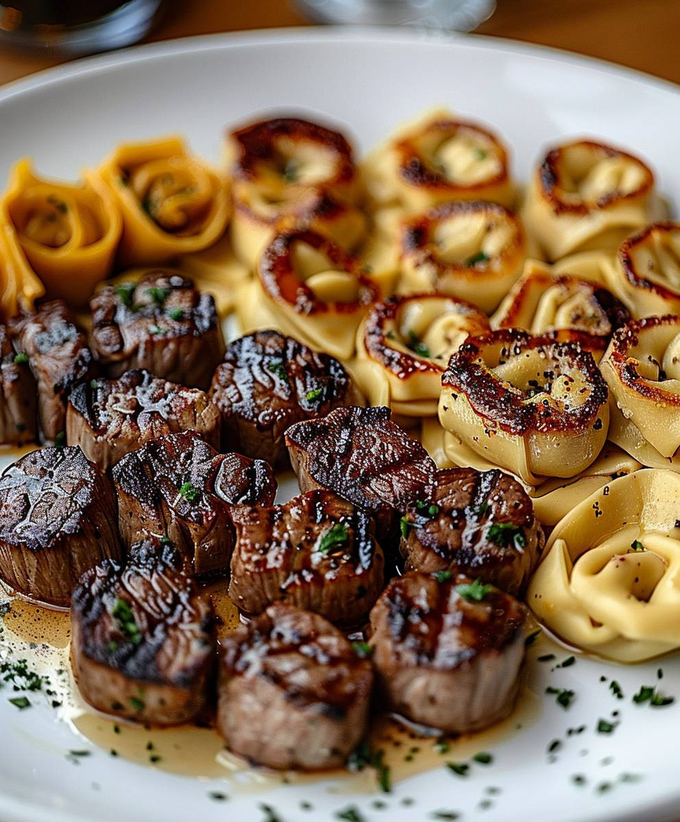 Garlic Butter Steak Tortellini